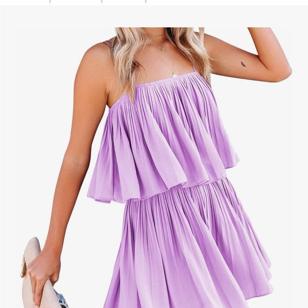 EXLURA Romper Dress Spaghetti Strap Short Jumpsuit